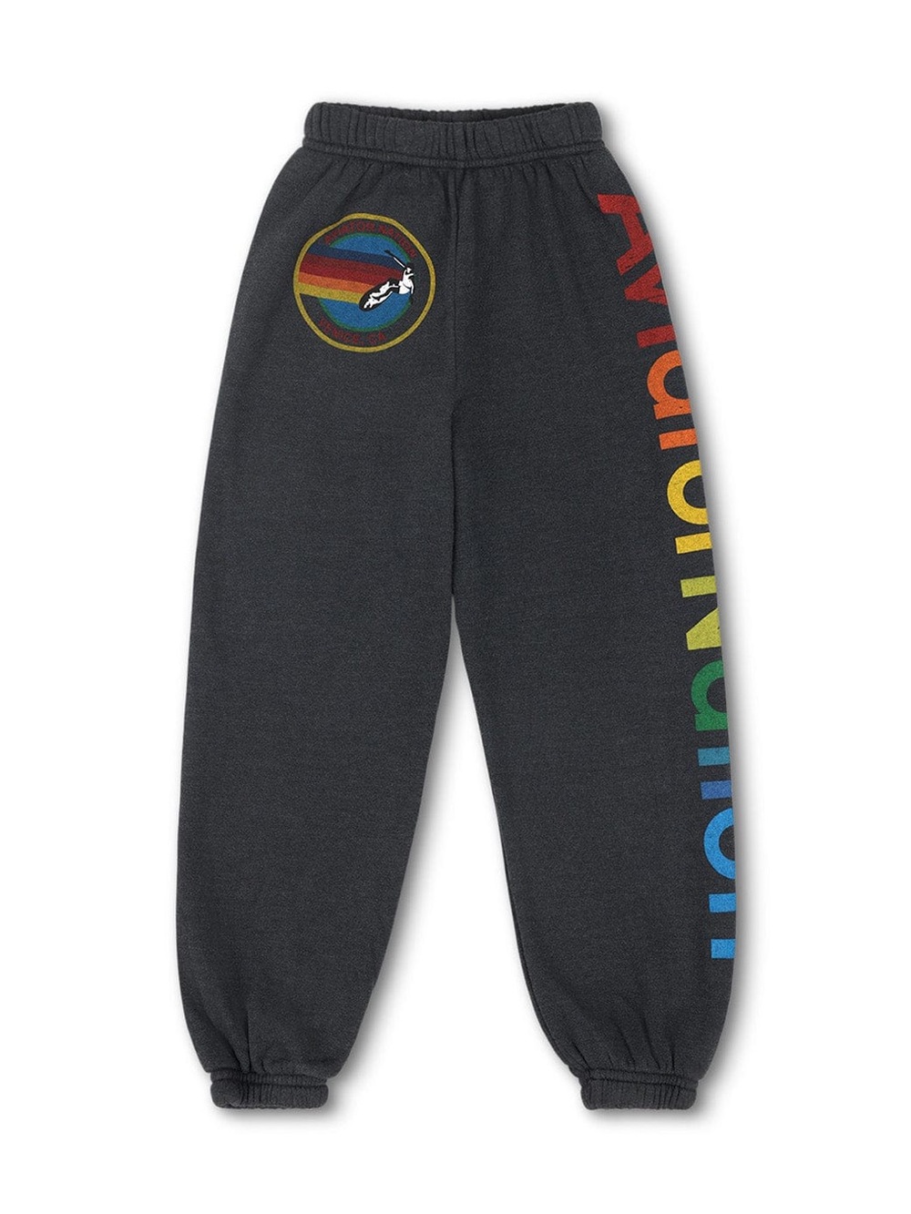 Aviator Nation Kids Charcoal Sweatpants with Rainbow Logo size 10